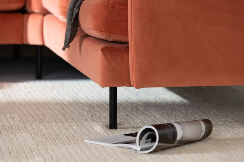 Teodin Hjørnesofa Fløyel - Rosa - Møbler - Sofaer - Hjørnesofa