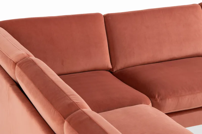 Teodin Hjørnesofa Fløyel - Rosa - Møbler - Sofaer - Hjørnesofa