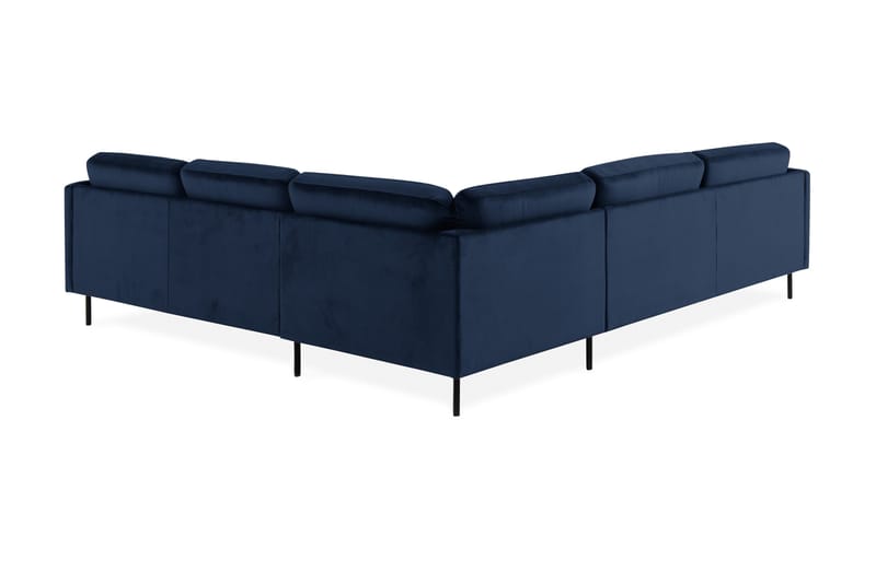 Teodin Hjørnesofa Large Fløyel - Blå - Møbler - Sofaer - Hjørnesofa