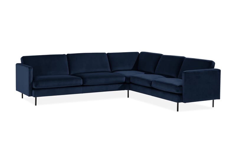 Teodin Hjørnesofa Large Fløyel - Blå - Møbler - Sofaer - Hjørnesofa