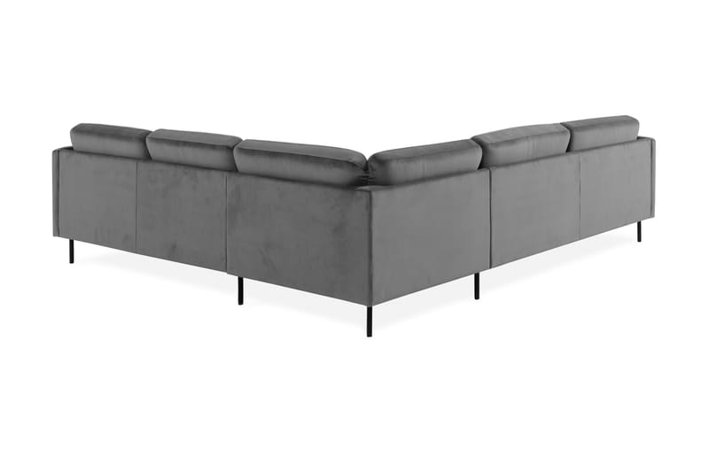 Teodin Hjørnesofa Large Fløyel - Lysegrå - Møbler - Sofaer - Hjørnesofa