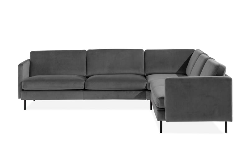 Teodin Hjørnesofa Large Fløyel - Lysegrå - Møbler - Sofaer - Hjørnesofa