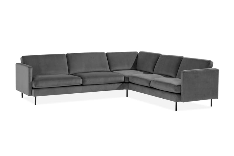 Teodin Hjørnesofa Large Fløyel - Lysegrå - Møbler - Sofaer - Hjørnesofa