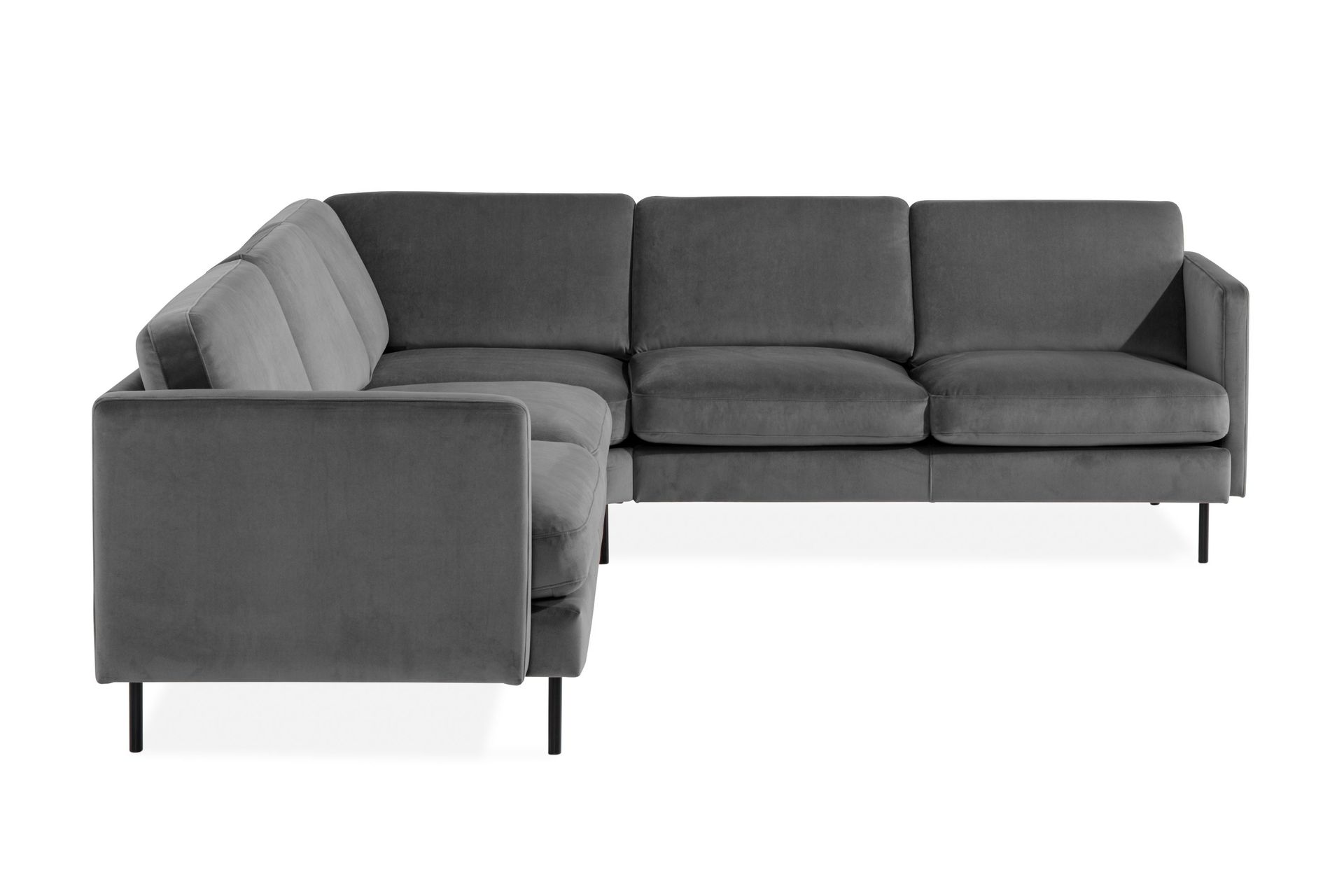 Teodin Hjørnesofa Large Fløyel - Lysegrå