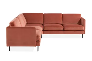 Teodin Hjørnesofa Large Fløyel - Rosa - Møbler - Sofaer - Hjørnesofa