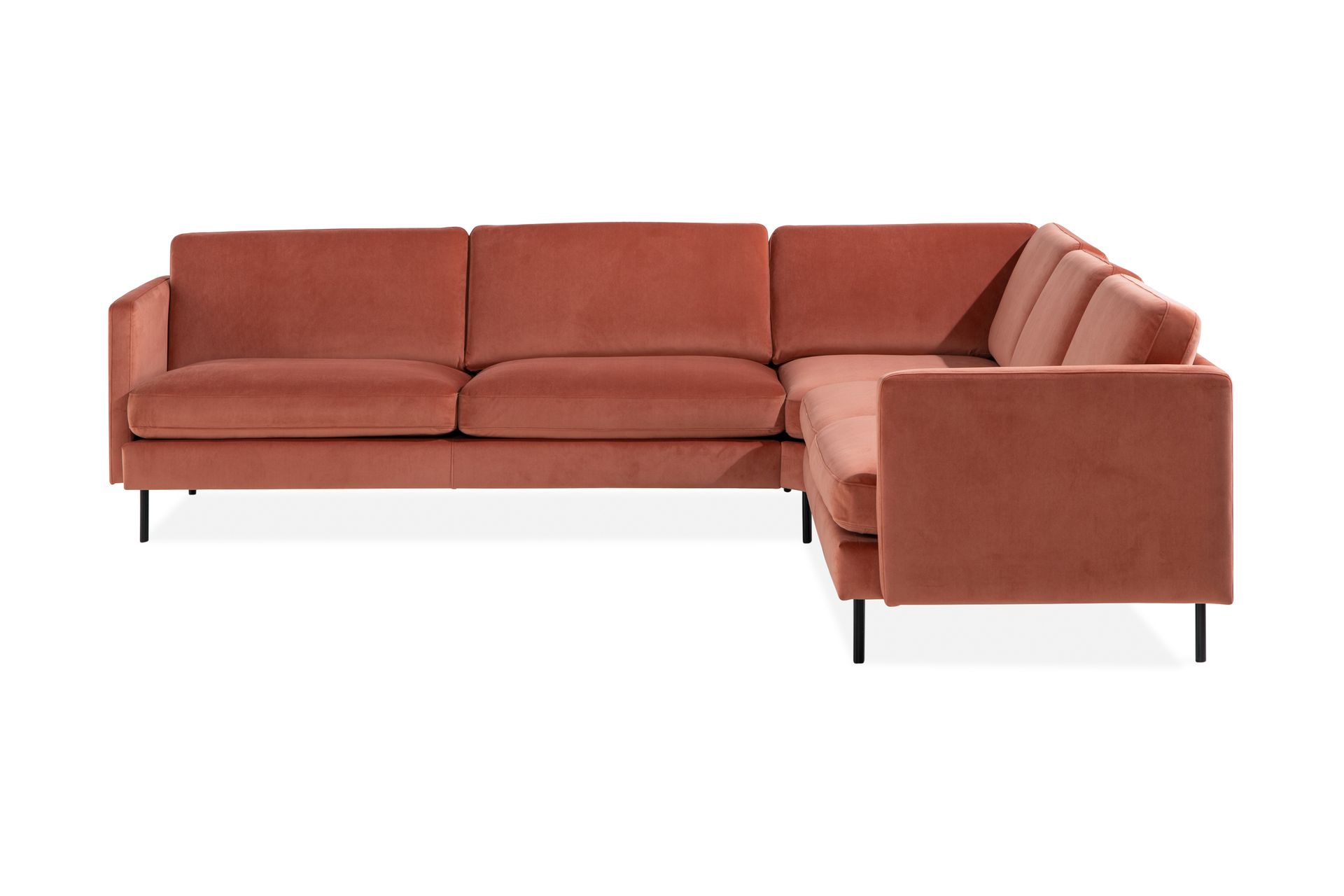 Teodin Hjørnesofa Large Fløyel - Rosa - Møbler - Sofaer - Hjørnesofa