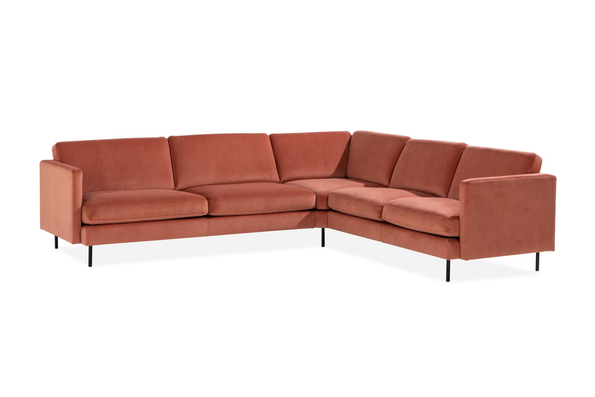 Teodin Hjørnesofa Large Fløyel - Rosa - Møbler - Sofaer - Hjørnesofa