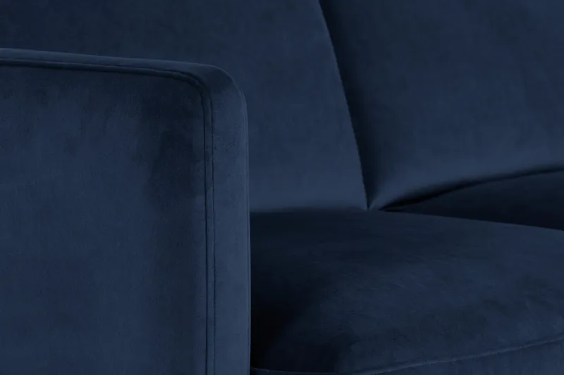 Teodin Hjørnesofa med Divan Høyre Fløyel - Blå - Møbler - Sofaer - Hjørnesofa - Hjørnesofa med divan