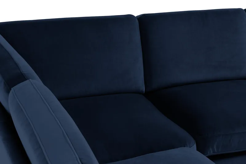 Teodin Hjørnesofa med Divan Høyre Fløyel - Blå - Møbler - Sofaer - Hjørnesofa - Hjørnesofa med divan