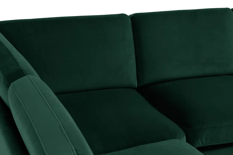 Teodin Hjørnesofa med Divan Høyre Fløyel - Grønn - Møbler - Sofaer - Hjørnesofa - Hjørnesofa med divan