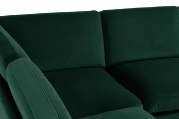 Teodin Hjørnesofa med Divan Høyre Fløyel - Grønn - Møbler - Sofaer - Hjørnesofa - Hjørnesofa med divan