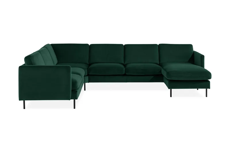 Teodin Hjørnesofa med Divan Høyre Fløyel - Grønn - Møbler - Sofaer - Hjørnesofa - Hjørnesofa med divan