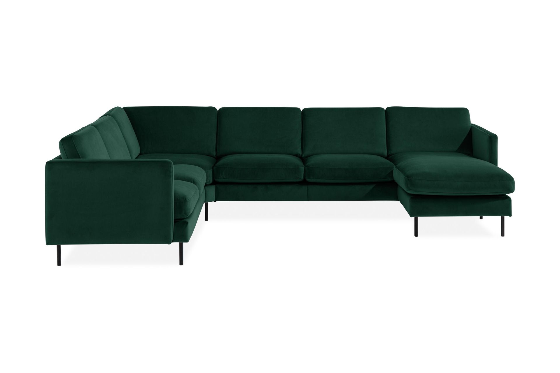Teodin Hjørnesofa med Divan Høyre Fløyel - Grønn