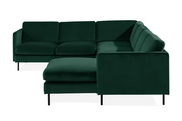 Teodin Hjørnesofa med Divan Høyre Fløyel - Grønn - Møbler - Sofaer - Hjørnesofa - Hjørnesofa med divan