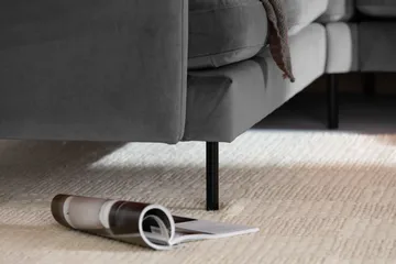 Teodin Hjørnesofa med Divan Høyre Fløyel - Lysegrå - Møbler - Sofaer - Hjørnesofa - Hjørnesofa med divan