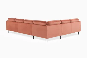 Teodin Hjørnesofa med Divan Høyre Fløyel - Rosa - Møbler - Sofaer - Hjørnesofa - Hjørnesofa med divan