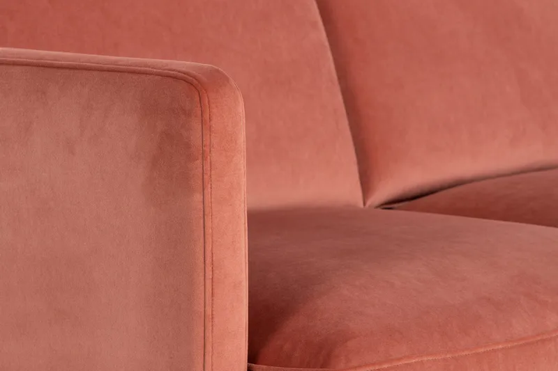 Teodin Hjørnesofa med Divan Høyre Fløyel - Rosa - Møbler - Sofaer - Hjørnesofa - Hjørnesofa med divan