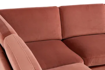 Teodin Hjørnesofa med Divan Høyre Fløyel - Rosa - Møbler - Sofaer - Hjørnesofa - Hjørnesofa med divan