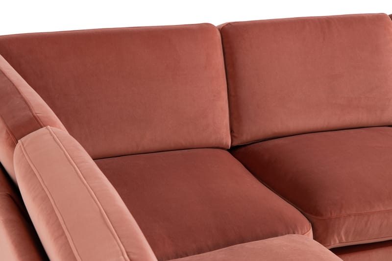 Teodin Hjørnesofa med Divan Høyre Fløyel - Rosa - Møbler - Sofaer - Hjørnesofa - Hjørnesofa med divan