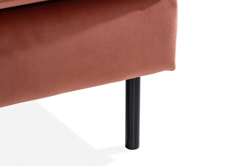 Teodin Hjørnesofa med Divan Høyre Fløyel - Rosa - Møbler - Sofaer - Hjørnesofa - Hjørnesofa med divan