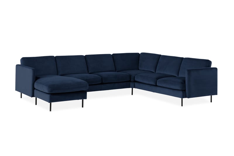 Teodin Hjørnesofa med Divan Venstre Fløyel - Blå - Møbler - Sofaer - Hjørnesofa - Hjørnesofa med divan