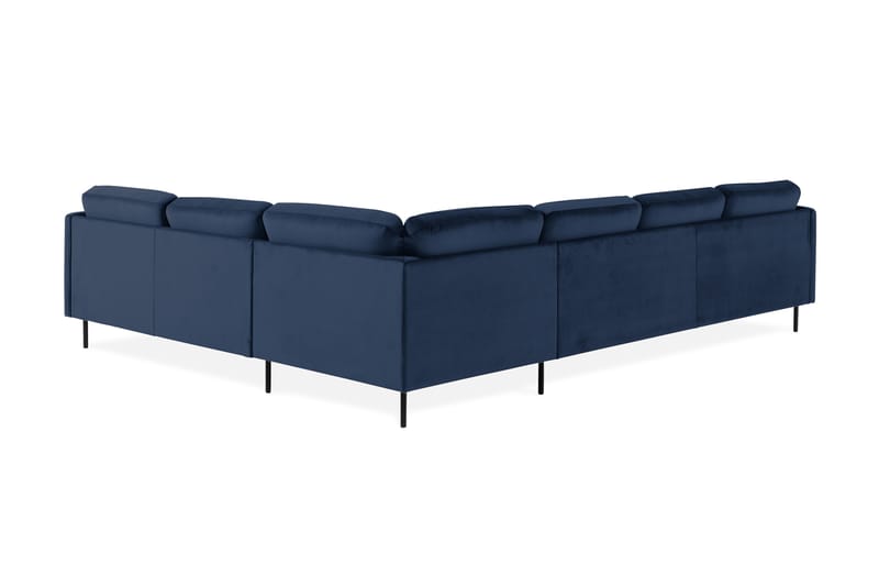 Teodin Hjørnesofa med Divan Venstre Fløyel - Blå - Møbler - Sofaer - Hjørnesofa - Hjørnesofa med divan