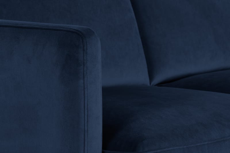 Teodin Hjørnesofa med Divan Venstre Fløyel - Blå - Møbler - Sofaer - Hjørnesofa - Hjørnesofa med divan