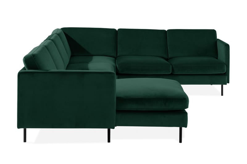 Teodin Hjørnesofa med Divan Venstre Fløyel - Grønn - Møbler - Sofaer - Hjørnesofa - Hjørnesofa med divan