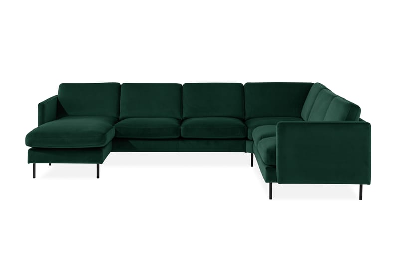Teodin Hjørnesofa med Divan Venstre Fløyel - Grønn - Møbler - Sofaer - Hjørnesofa - Hjørnesofa med divan