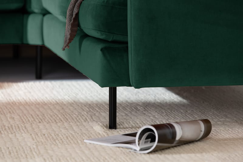 Teodin Hjørnesofa med Divan Venstre Fløyel - Grønn - Møbler - Sofaer - Hjørnesofa - Hjørnesofa med divan