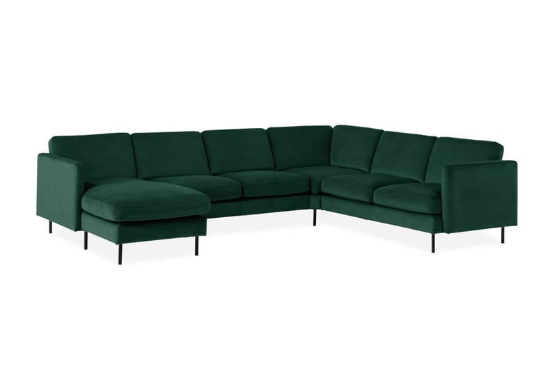 Teodin Hjørnesofa med Divan Venstre Fløyel - Grønn - Møbler - Sofaer - Hjørnesofa - Hjørnesofa med divan