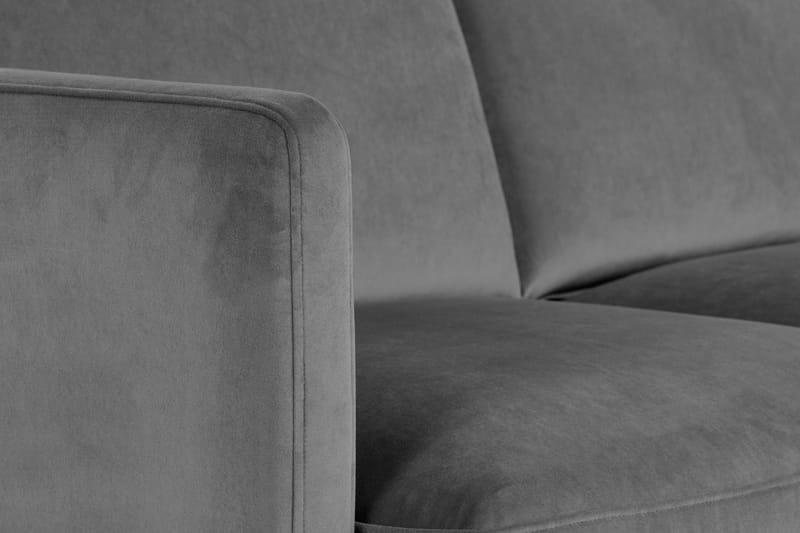 Teodin Hjørnesofa med Divan Venstre Fløyel - Lysegrå - Møbler - Sofaer - Hjørnesofa - Hjørnesofa med divan