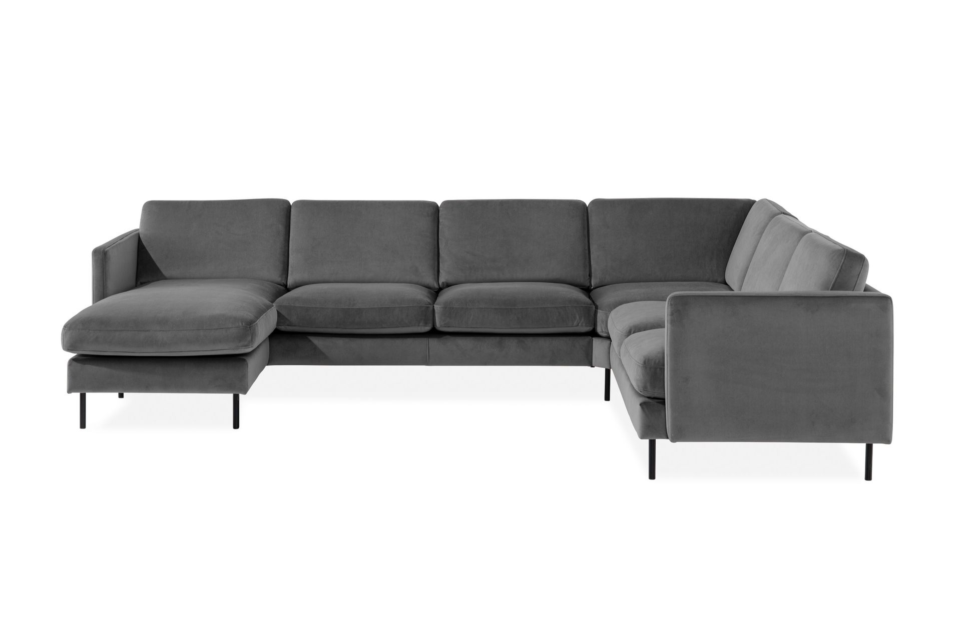 Teodin Hjørnesofa med Divan Venstre Fløyel - Lysegrå