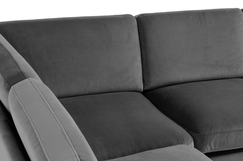 Teodin Hjørnesofa med Divan Venstre Fløyel - Lysegrå - Møbler - Sofaer - Hjørnesofa - Hjørnesofa med divan