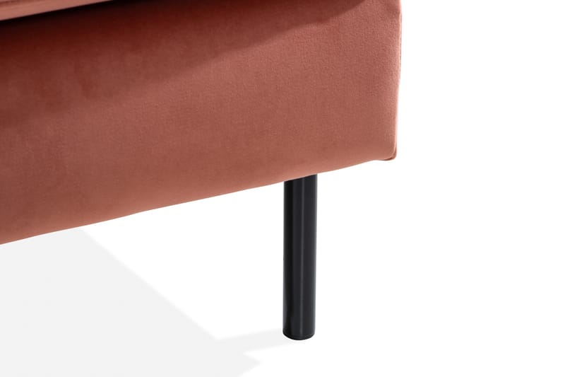 Teodin Hjørnesofa med Divan Venstre Fløyel - Rosa - Møbler - Sofaer - Hjørnesofa - Hjørnesofa med divan
