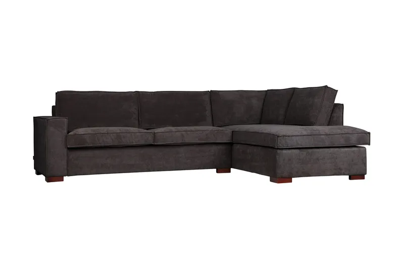 Tiahna Hjørnesofa Høyre - Mørkegrå - Møbler - Sofaer - Hjørnesofa - Hjørnesofa med divan