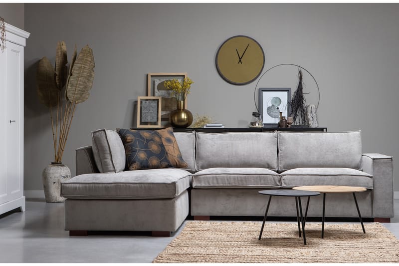 Tiahna Hjørnesofa Venstre - Grå - Møbler - Sofaer - Hjørnesofa