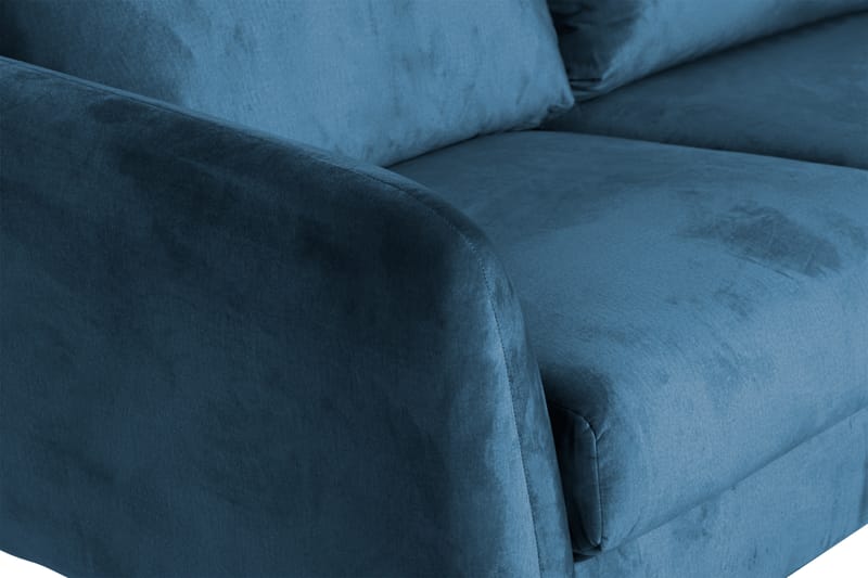 Trend 5-seters Høyrevendt L-formet Hjørnesofa i Fløyel - Blå - Møbler - Sofaer - Hjørnesofa
