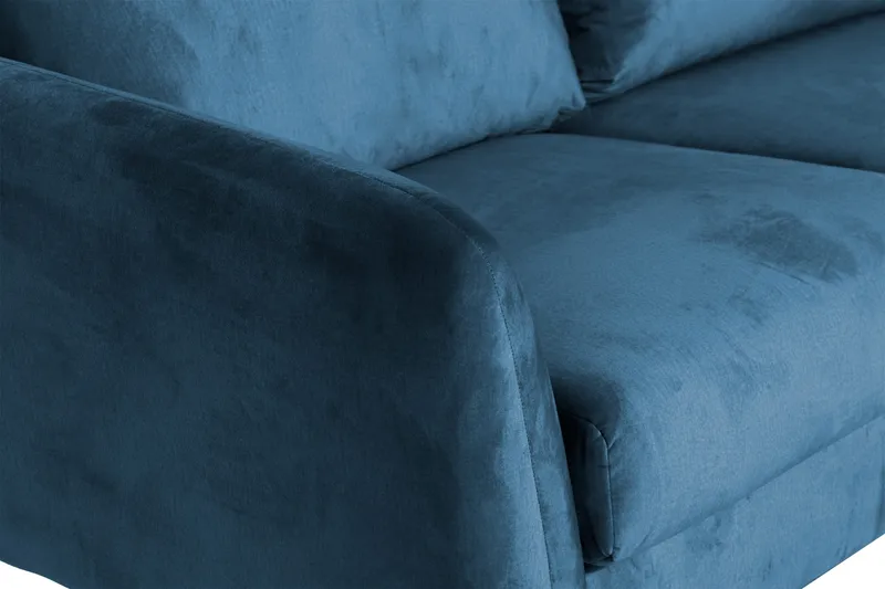 Trend 5-seters Høyrevendt L-formet Hjørnesofa med Divan i Fløyel - Blå - Møbler - Sofaer - Hjørnesofa - Hjørnesofa med divan