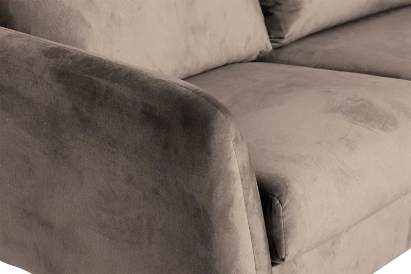 Trend 5-seters Høyrevendt L-formet Hjørnesofa med Divan i Fløyel - Brun - Møbler - Sofaer - Hjørnesofa - Hjørnesofa med divan