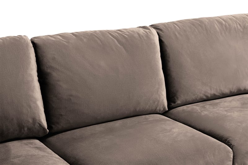 Trend 5-seters Høyrevendt L-formet Hjørnesofa med Divan i Fløyel - Brun - Møbler - Sofaer - Hjørnesofa - Hjørnesofa med divan
