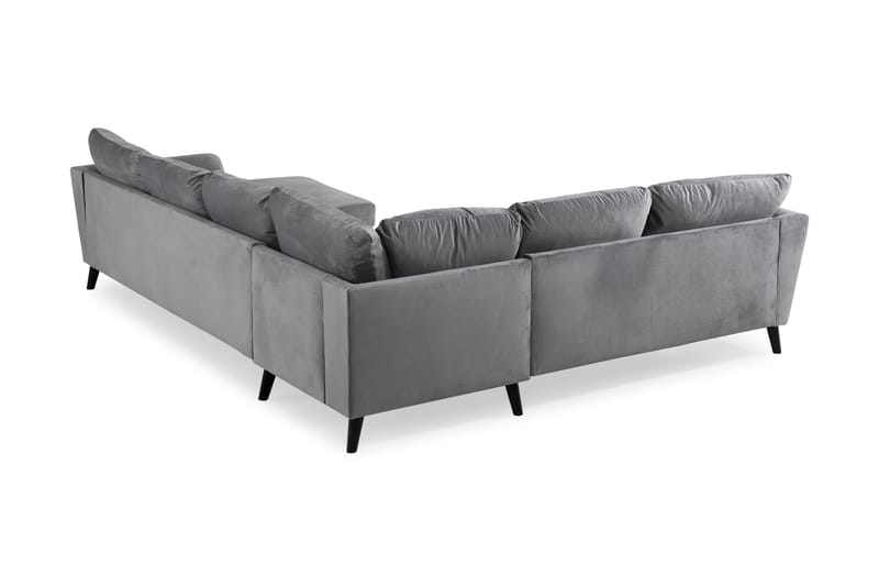 Trend 5-seters Høyrevendt L-formet Hjørnesofa med Divan i Fløyel - Lys grå - Møbler - Sofaer - Hjørnesofa - Hjørnesofa med divan