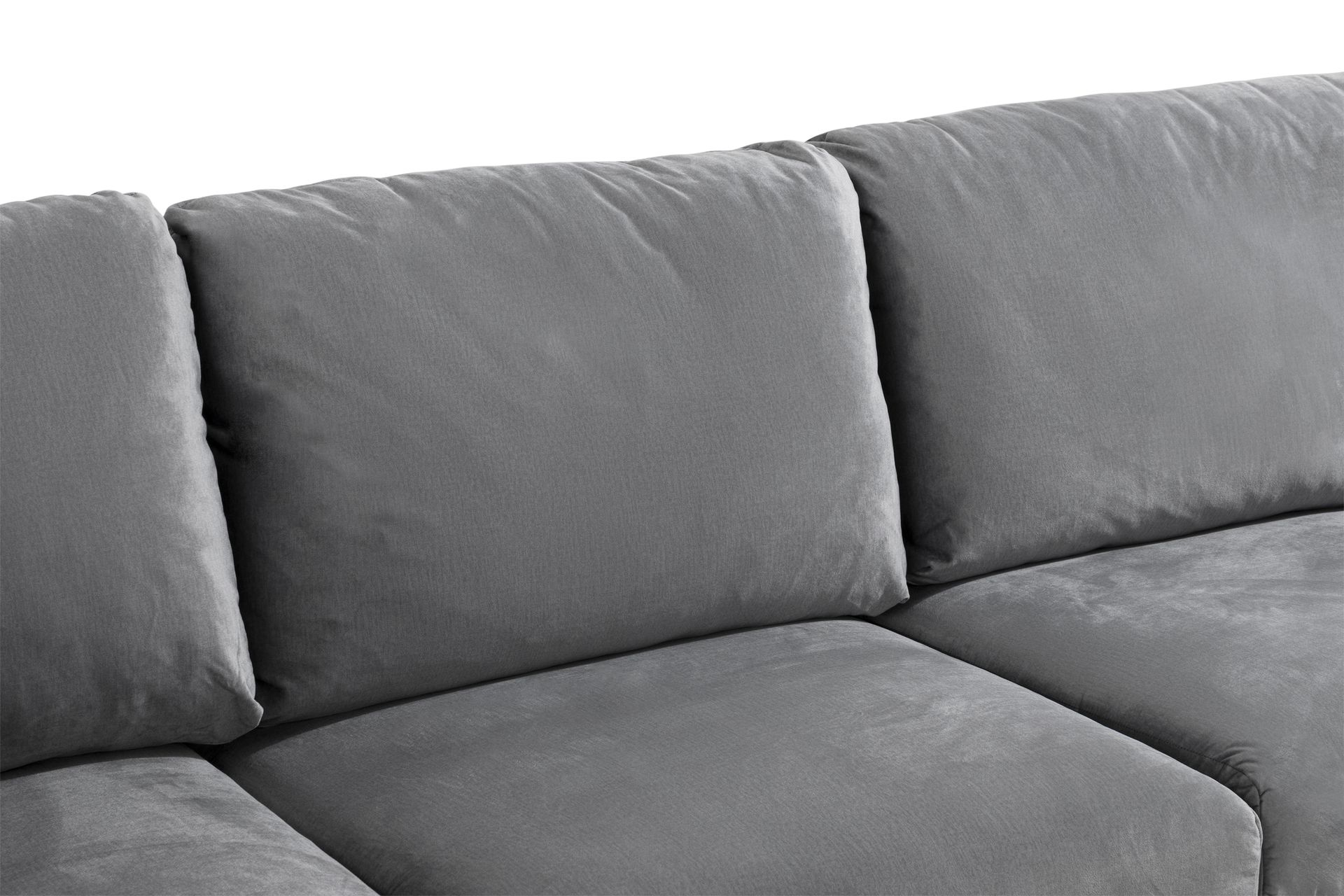 Trend 5-seters Høyrevendt L-formet Hjørnesofa med Divan i Fløyel - Lys grå - Møbler - Sofaer - Hjørnesofa - Hjørnesofa med divan
