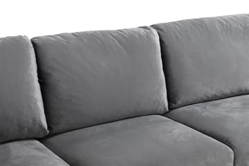 Trend 5-seters Høyrevendt L-formet Hjørnesofa med Divan i Fløyel - Lys grå - Møbler - Sofaer - Hjørnesofa - Hjørnesofa med divan