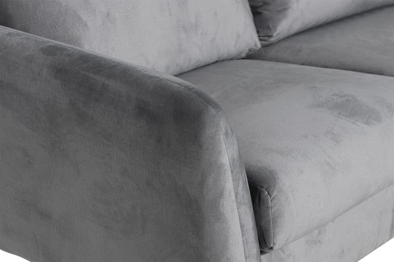 Trend 5-seters Høyrevendt L-formet Hjørnesofa med Divan i Fløyel - Lys grå - Møbler - Sofaer - Hjørnesofa - Hjørnesofa med divan