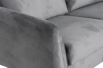 Trend 5-seters Høyrevendt L-formet Hjørnesofa med Divan i Fløyel - Lysegrå - Møbler - Sofaer - Hjørnesofa - Hjørnesofa med divan