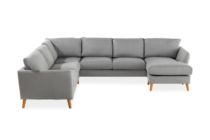 Trend 5-seters Høyrevendt U-formet Hjørnesofa med Divan i Stoff - Grå - Møbler - Sofaer - Hjørnesofa