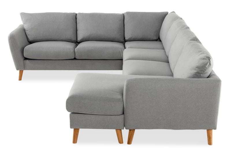 Trend 5-seters Høyrevendt U-formet Hjørnesofa med Divan i Stoff - Grå - Møbler - Sofaer - Hjørnesofa