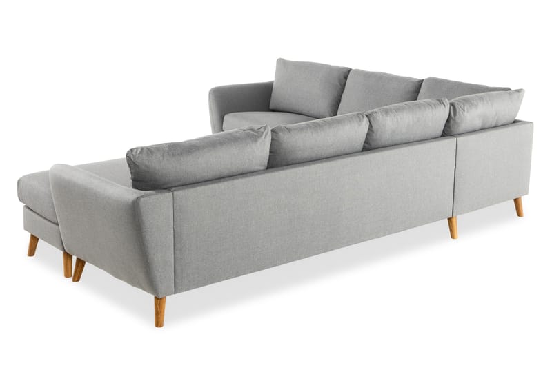 Trend 5-seters Høyrevendt U-formet Hjørnesofa med Divan i Stoff - Grå - Møbler - Sofaer - Hjørnesofa