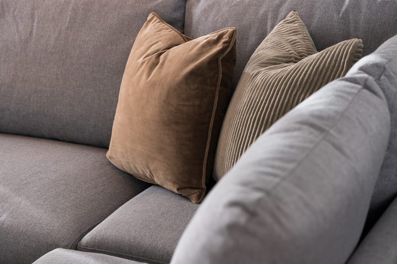 Trend 5-seters Høyrevendt U-formet Hjørnesofa med Divan i Stoff - Grå - Møbler - Sofaer - Hjørnesofa